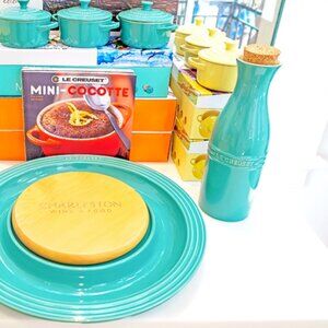 Le Creuset Gullah Blue 750 ML Water Carafe W/Cork RARE LIMITED EDITION NWT